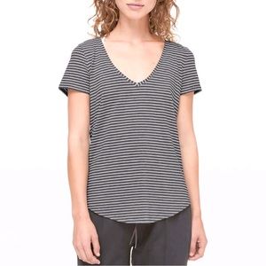 Lululemon Love Tee Short Sleeve V Neck Gray White Stripe-8